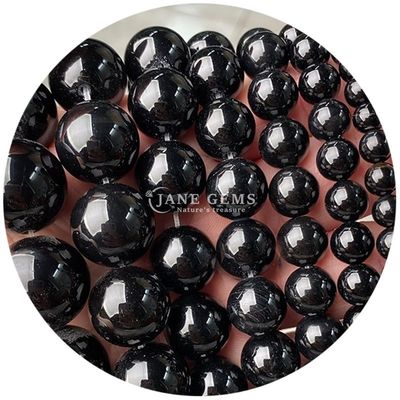 Batu Agates alami manik-manik halus bulat longgar manik-manik spacer untuk perhiasan membuat gelang DIY