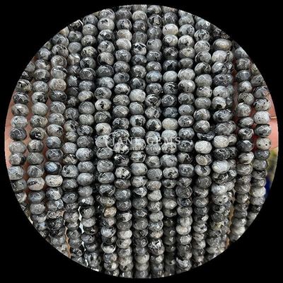 Indian Agate Green Dot Natural Gemstone Bead Strands Natural Gemstone Faceted Abacus Beads untuk Hadiah Khusus