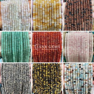 Labradorite Peridot Natural Gemstone Bead Strands Natural Gemstone Faceted Abacus Beads untuk Hadiah Khusus