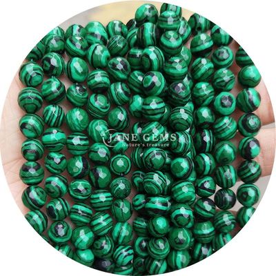 Manik-manik Malachite tiruan manik-manik batu malachite bulat manik-manik batu longgar untuk perhiasan DIY