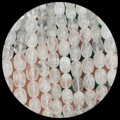 Rose Quartz Clear Quartz Natural Gemstone Bead Strands Natural Gemstone Barrel Shape Beads untuk Hadiah Khusus