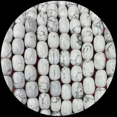 Batu permata manik Howlite Opalite kristal alami batu permata Barel Bentuk Bead lepas untaian untuk pembuatan perhiasan