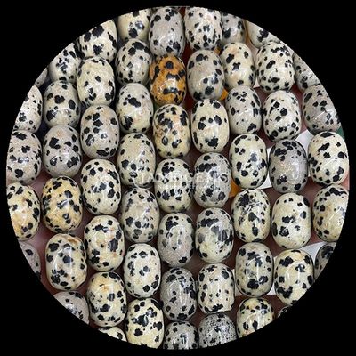 Permata Manik Dalmatia Jasper Kristal Alam Batu permata Barel Bentuk Lolos Untaian manik untuk pembuatan perhiasan
