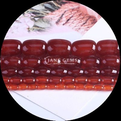 Permata Manik-manik Karnelian Hijau Agate Batu permata kristal alami Barel Bentuk Untaian manik-manik longgar untuk pembuatan perhiasan
