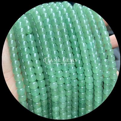 Permata Manik-manik Hijau Aventurine Violet Batu Kristal Alam Batu permata Bentuk apel Untaian manik-manik longgar untuk pembuatan perhiasan