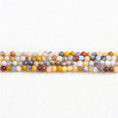 Natural Crystal Tiger Eye Round Bead Crazy Lace Agate Gemstone Loose Strand Energy Healing Beads untuk pembuatan perhiasan