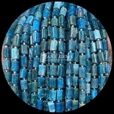Batu permata manik kristal alami Apatit Rhodonite Batu permata berfacet Bentuk silinder
