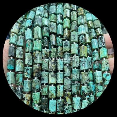 Batu permata manik kristal alami Apatit Rhodonite Batu permata berfacet Bentuk silinder