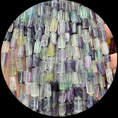 Batu permata manik kristal alami Apatit Rhodonite Batu permata berfacet Bentuk silinder