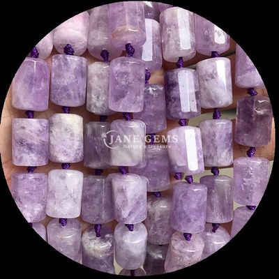 Batu permata manik kristal alami Apatit Rhodonite Batu permata berfacet Bentuk silinder
