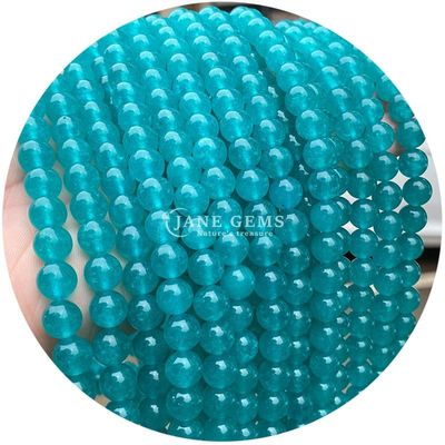 Lavender Chalcedony Merah Cerah Chalcedony Bulat Bertebaran Manik-manik Produk Semi Finished DIY Perhiasan Aksesoris