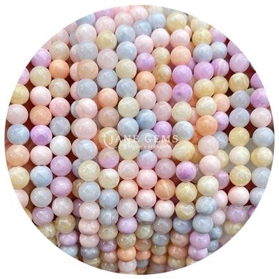 Polished Smooth Hetian White Jade Chalcedony Light Peach Chalcedony Loose Beads Untuk DIY Jewelry Making