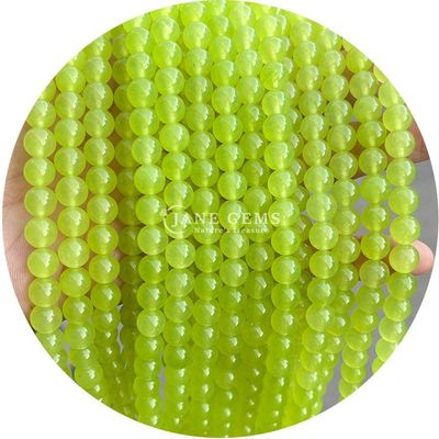 Polished Smooth Hetian White Jade Chalcedony Light Peach Chalcedony Loose Beads Untuk DIY Jewelry Making
