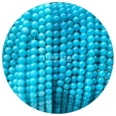 Bercampur Jade Bulat Kalsedoni Batu Manik-manik Penyembuhan Kristal Batu Alam Perhiasan DIY