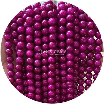 Berbagai halus bulat longgar Kalcedonia Batu manik-manik Batu permata Untuk gelang manik-manik Perhiasan pembuatan