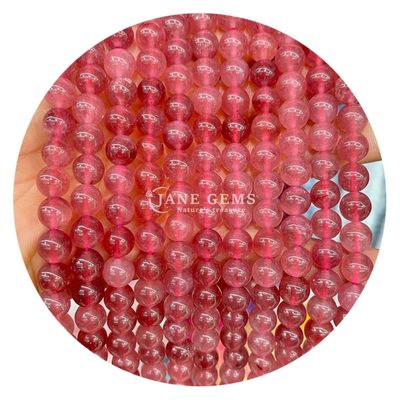 Jade Bulat Warna Kalsedoni Batu Manik-manik Penyembuhan Kristal Batu Alam Lolos Manik-manik Untuk Membuat Perhiasan DIY