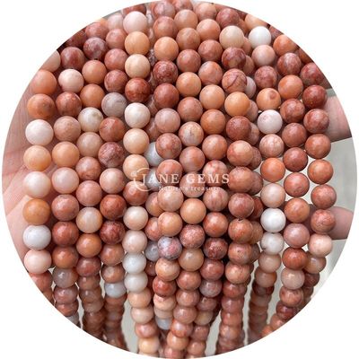Natural Loose Stone Beads Strand Gemstone Pink Aventurine Round Smooth Untuk Membuat Perhiasan DIY