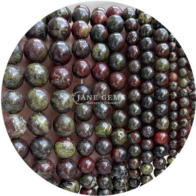 Batu permata alami Semi-Permata Batu Samudra Jasper Naga Darah Lolos Strand Manik-manik Untuk pembuatan perhiasan