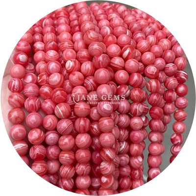 Natural Black Stripe Rhodochrosite Perhiasan Perhiasan membuat gelang DIY