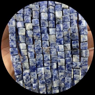DIY Perhiasan dan Crystal Healing Natural Labradorite Blue Dot Loose Bead Strands dalam berbagai ukuran