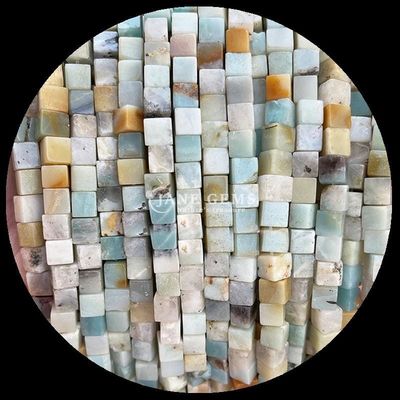 Jade Selatan Alam Amazonite Bentuk persegi Batu permata Untaian manik-manik untuk DIY Perhiasan dan energi penyembuhan