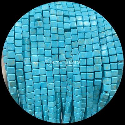 Bentuk kubus persegi Batu permata alami manik merah pirus hitam agate lepas manik untaian Untuk perhiasan DIY