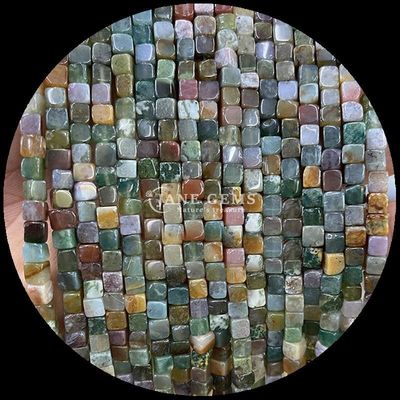Indian Agate Blue Dot Beads untuk Crystal Healing dan DIY Perhiasan Membuat Berbagai Ukuran