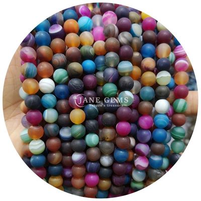Frosted Agate Matte Loose Beads Handmade Semi Finished Products Untuk Hadiah Ulang Tahun