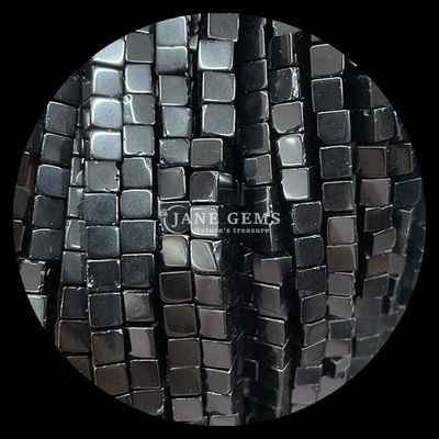 Bentuk kubus persegi batu permata alami manik-manik jeruk nipis batu giok Rhodonite untaian manik longgar untuk penyembuhan dan perhiasan DIY