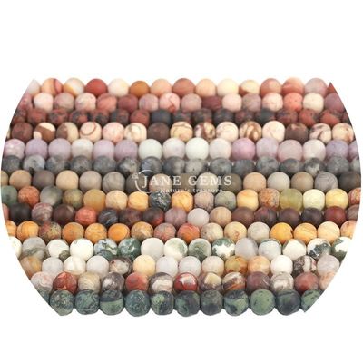 Frosted Healing Matte Round Beads Produk Semi Finished Untuk DIY Hadiah Perhiasan buatan tangan