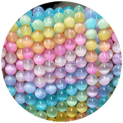 Selenite Manik-manik Batu longgar Selenite Manik-manik Batu Alam Strand Manik-manik Batu Alam Untuk pembuatan Perhiasan