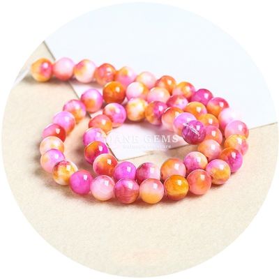 Pelangi Persia Jade Lolos Manik-manik Bentuk Bulat Manik-manik Diy Perhiasan Aksesoris Untuk Hadiah