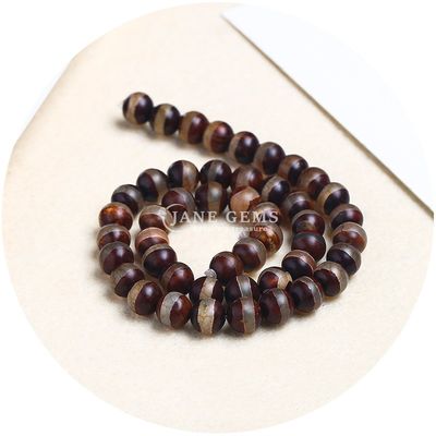 Agate Bentuk Bulat Batu Brown Football Dzi Manik Untuk Perhiasan & DIY Kerajinan Membuat