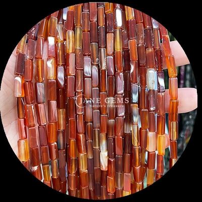 Bentuk persegi panjang persegi panjang Untaian manik longgar untuk gelang Agate merah alami Amethyst