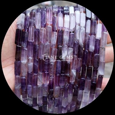 Bentuk persegi panjang persegi panjang Untaian manik longgar untuk gelang Agate merah alami Amethyst