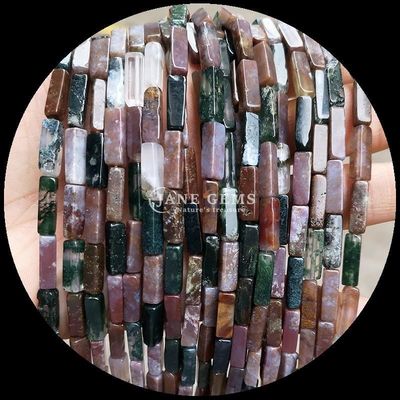 Bentuk persegi panjang persegi panjang Untaian manik longgar untuk gelang Agate merah alami Amethyst