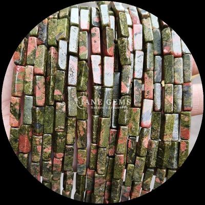 Natural Unakite Malachite Bentuk persegi panjang persegi panjang Batu permata Unakite