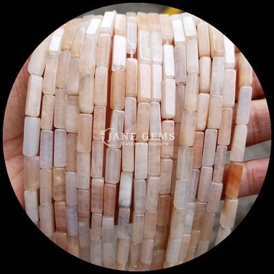 Bentuk persegi panjang Batu permata Untaian manik Kuning Jade Pink Aventurine
