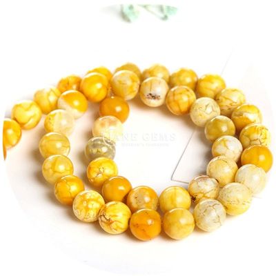 Beragam Warna Ice Agate Liat Bentuk Bulat Lolos Manik-manik Untuk Perhiasan & Kerajinan
