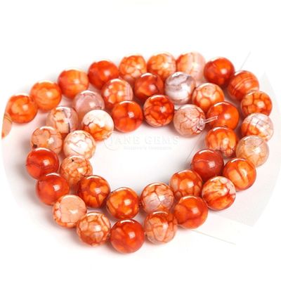 Beragam Warna Ice Agate Liat Bentuk Bulat Lolos Manik-manik Untuk Perhiasan & Kerajinan