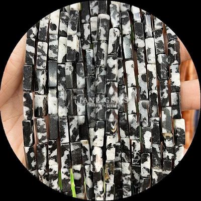 Bentuk persegi panjang Zebra Jasper Lapis Lazuli Batu permata Manik-manik Lolos untuk pembuatan perhiasan