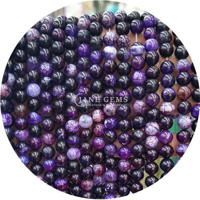 Dipoles halus Bentuk bulat Lolos Untaian manik-manik Agate es yang berbeda Untuk pembuatan perhiasan