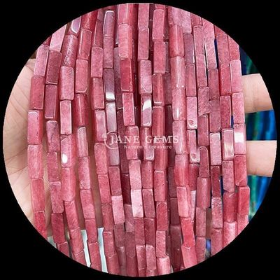 Polished Finish Rectangle Gems Bead Purple Chalcedony Map Jasper 4x13mm untuk Perhiasan DIY