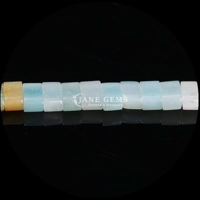 Batu permata alami dipoles Finish Cube Beads Amazonite Picture Jasper Loose Bead Strands Untuk pembuatan perhiasan
