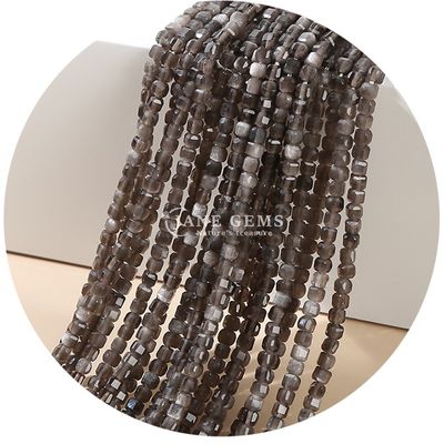 Kristal halus Bead Loose Strand Perak Obsidian Tourmaline untuk membuat kerajinan DIY