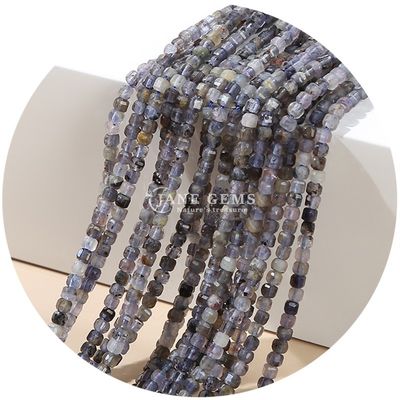 Kristal halus Bead Loose Strand Perak Obsidian Tourmaline untuk membuat kerajinan DIY