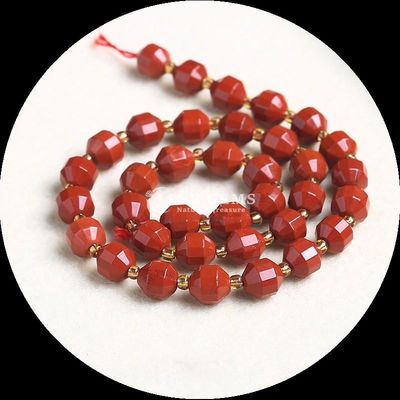 Natural Olive Shape Beads Faceted Loose Stone Bead Red Jasper Mookite Loose Strands untuk Perhiasan DIY