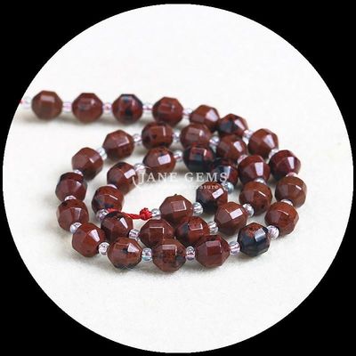 Natural Olive Shape Beads Faceted Loose Stone Bead Red Jasper Mookite Loose Strands untuk Perhiasan DIY