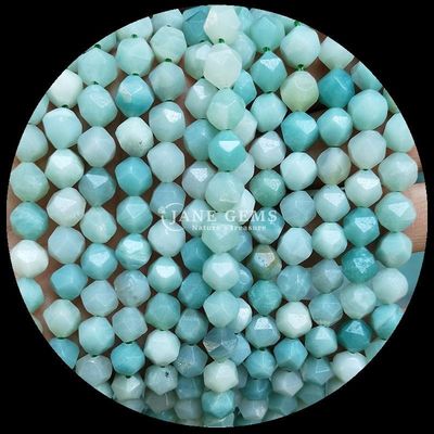 Manik-manik berlapis berlian berwarna-warni dan untaian batu pasir biru untuk pembuatan perhiasan DIY