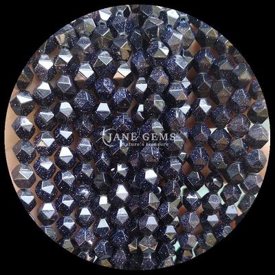 Manik-manik berlapis berlian berwarna-warni dan untaian batu pasir biru untuk pembuatan perhiasan DIY